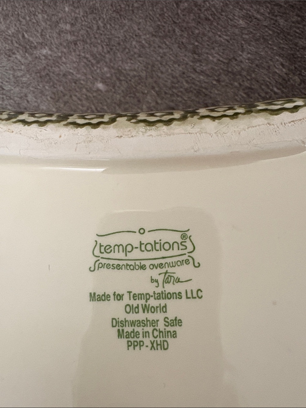 QVC Temp-tations Handbag Old World Olive Green Ceramic Purse Cookie Jar Canister - Picture 5 of 6